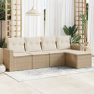 Modulaire tuinbank met grijs materiaal en gepoedercoat staal afmetingen - beige en crèmekleurig / 1 / Zonder tafel