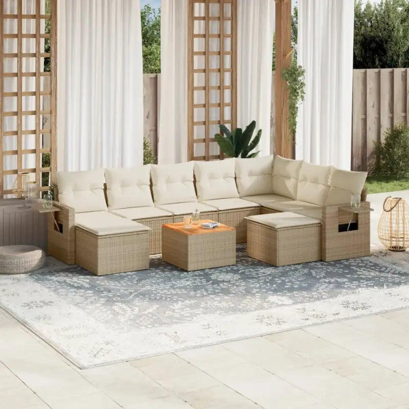 Modulaire tuinbank met grijs materiaal en gepoedercoat staal afmetingen - beige en crèmekleurig / 1 - Modulaire