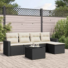 Modulaire tuinbank met grijs materiaal en gepoedercoat staal afmetingen - Zwart en crème / 1 / Met tafel - Modulaire