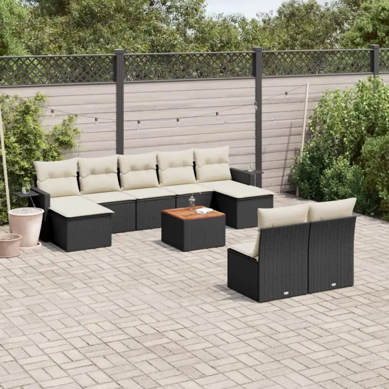 Modulaire tuinbank met grijs materiaal en gepoedercoat staal Afmetingen - Zwart en crème / 1 - Modulaire tuinbanken