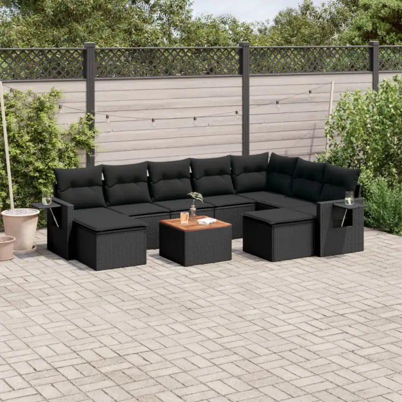 Modulaire tuinbank met grijs materiaal en gepoedercoat staal afmetingen - Zwart / 1 - Modulaire tuinbanken