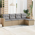 Modulaire tuinbank met grijs materiaal en gepoedercoat staal afmetingen - Beige en grijs / 1 / Zonder tafel - Modulaire