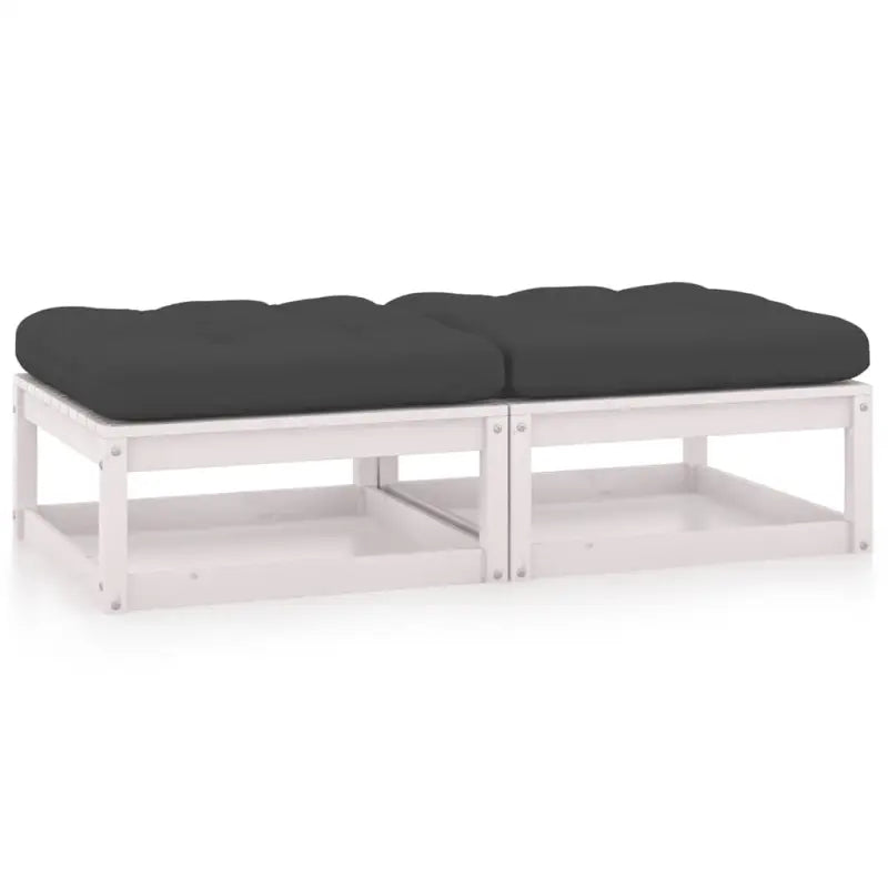 Modulaire tuinbank met massief grenenhout voor ontspanning - Wit / 1 - Modulaire tuinbanken