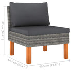 Modulaire tuinbank met PE-rattan en massief eucalyptushout frame - Modulaire tuinbanken