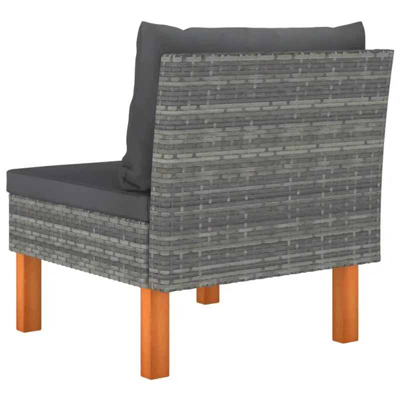 Modulaire tuinbank met PE-rattan en massief eucalyptushout frame - Modulaire tuinbanken