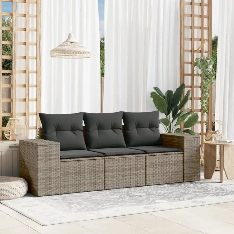 Modulaire tuinbank met poly rattan en comfortabele zitervaring - Grijs / 1 / Zonder tafel - Modulaire tuinbanken