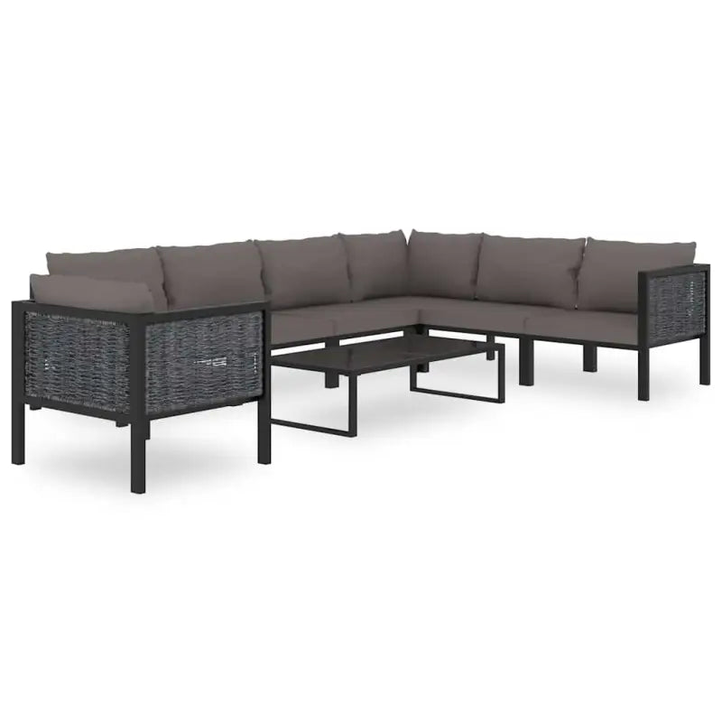 Modulaire tuinbank met poly rattan en dikte kussen voor binnen en buiten - Modulaire tuinbanken