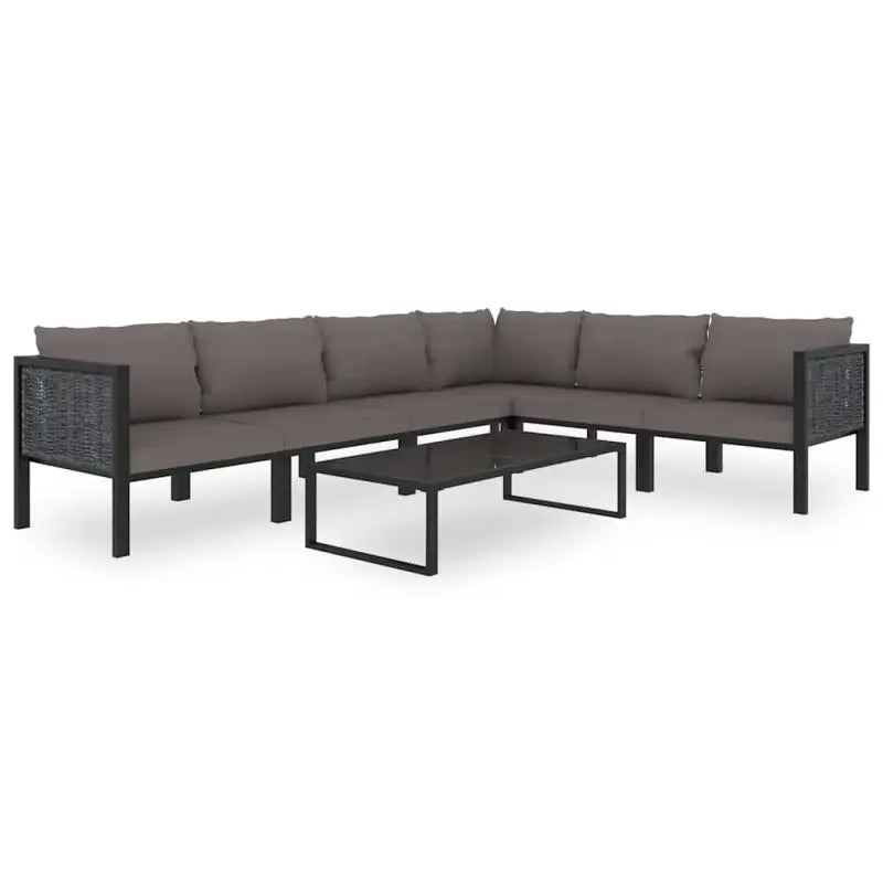 Modulaire tuinbank met poly rattan en dikte kussen voor binnen en buiten - Modulaire tuinbanken