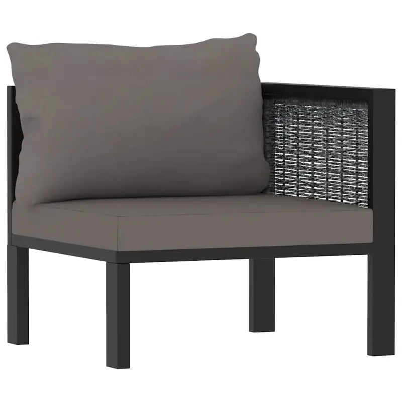 Modulaire tuinbank met poly rattan en dikte kussen voor binnen en buiten - Antraciet / 1 / Linkerhoekbank met 1