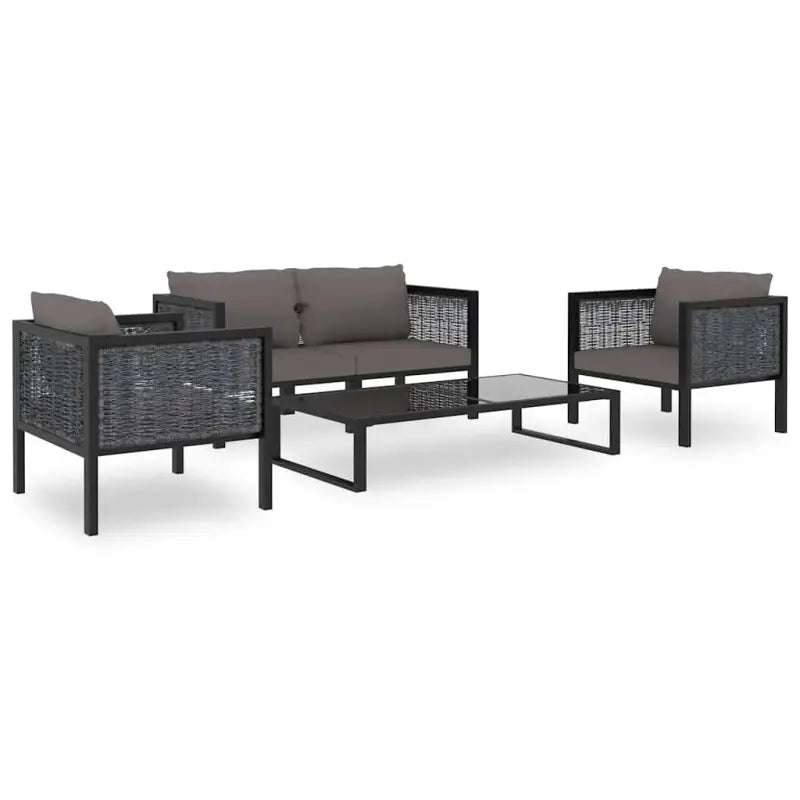 Modulaire tuinbank met poly rattan en dikte kussen voor binnen en buiten - Modulaire tuinbanken