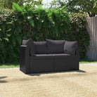 Modulaire tuinbank met poly rattan en gepoedercoat stalen frame - 1 / Tweezitsbank - Modulaire tuinbanken