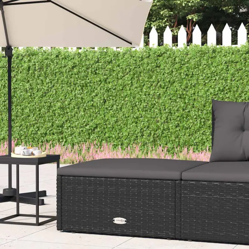 Modulaire tuinbank met poly rattan voor buitenmeubilair - Zwart / 1 / Voetensteun - Modulaire tuinbanken