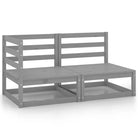 Modulaire tuinbank met voetenbank van massief grenenhout - Grijs / 1 / middle + corner - Modulaire tuinbanken