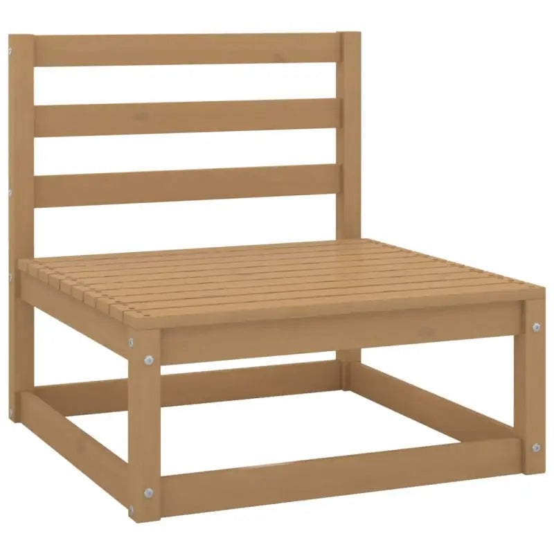 Modulaire tuinbank met voetenbank van massief grenenhout - Honingbruin / 1 / Middenbank - Modulaire tuinbanken