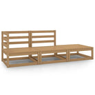 Modulaire tuinbank met voetenbank van massief grenenhout - Honingbruin / 1 / hoek + midden + voetensteun - Modulaire