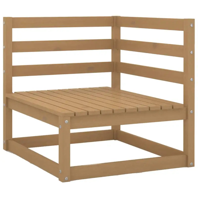 Modulaire tuinbank met voetenbank van massief grenenhout - Honingbruin / 1 / Hoekbank - Modulaire tuinbanken