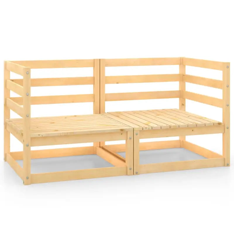 Modulaire tuinbank met voetenbank van massief grenenhout - Naturel / 1 / Hoekbank (2 st) - Modulaire tuinbanken