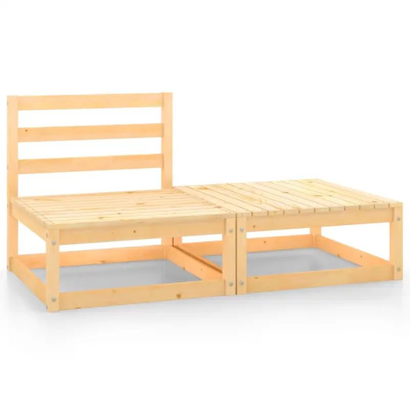 Modulaire tuinbank met voetenbank van massief grenenhout - Naturel / 1 / midden + voetensteun - Modulaire tuinbanken