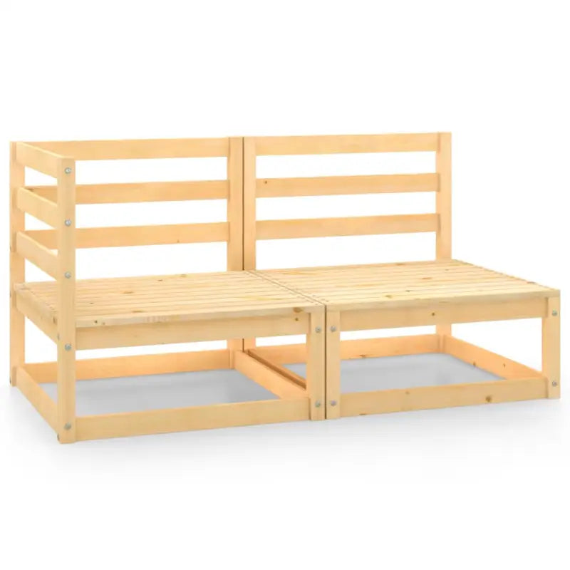 Modulaire tuinbank met voetenbank van massief grenenhout - Naturel / 1 / middle + corner - Modulaire tuinbanken