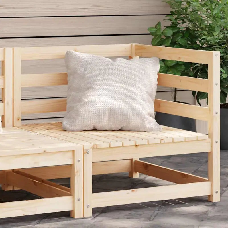 Modulaire tuinbank met voetenbank van massief grenenhout - Naturel / 1 / Hoekbank - Modulaire tuinbanken