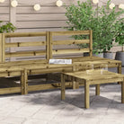 Modulaire tuinbank met voetenbank van massief grenenhout - Naturel geïmpregneerd / 1 / Middenbank (2 st) - Modulaire