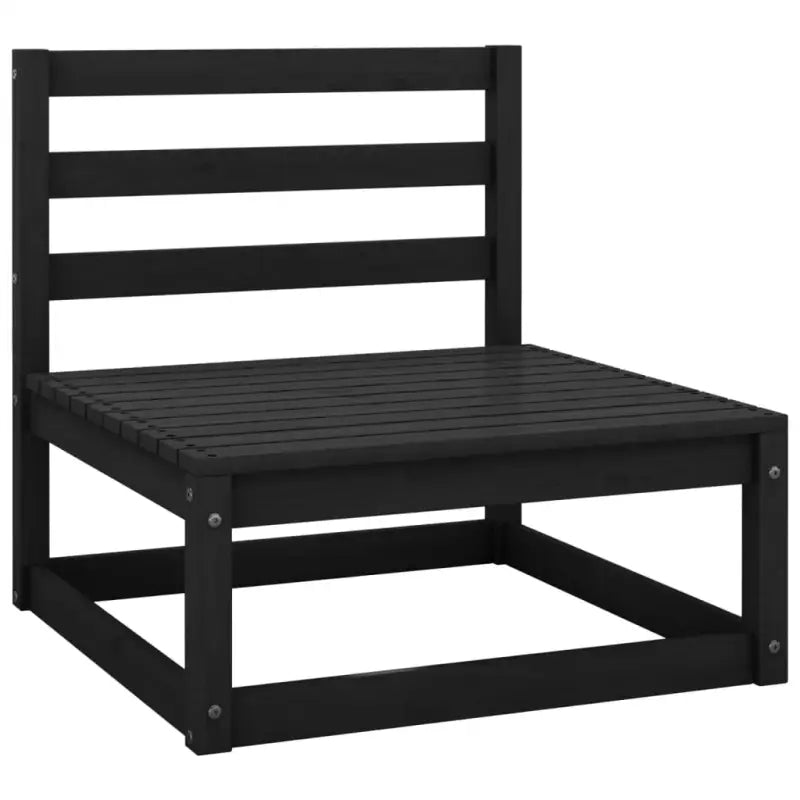 Modulaire tuinbank met voetenbank van massief grenenhout - Zwart / 1 / Middenbank - Modulaire tuinbanken