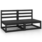 Modulaire tuinbank met voetenbank van massief grenenhout - Zwart / 1 / Middenbank (2 st) - Modulaire tuinbanken
