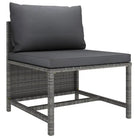 Modulaire tuinbank met waterbestendige PE-rattan tafel - Grijs / 1 / Middenbank - Modulaire tuinbanken