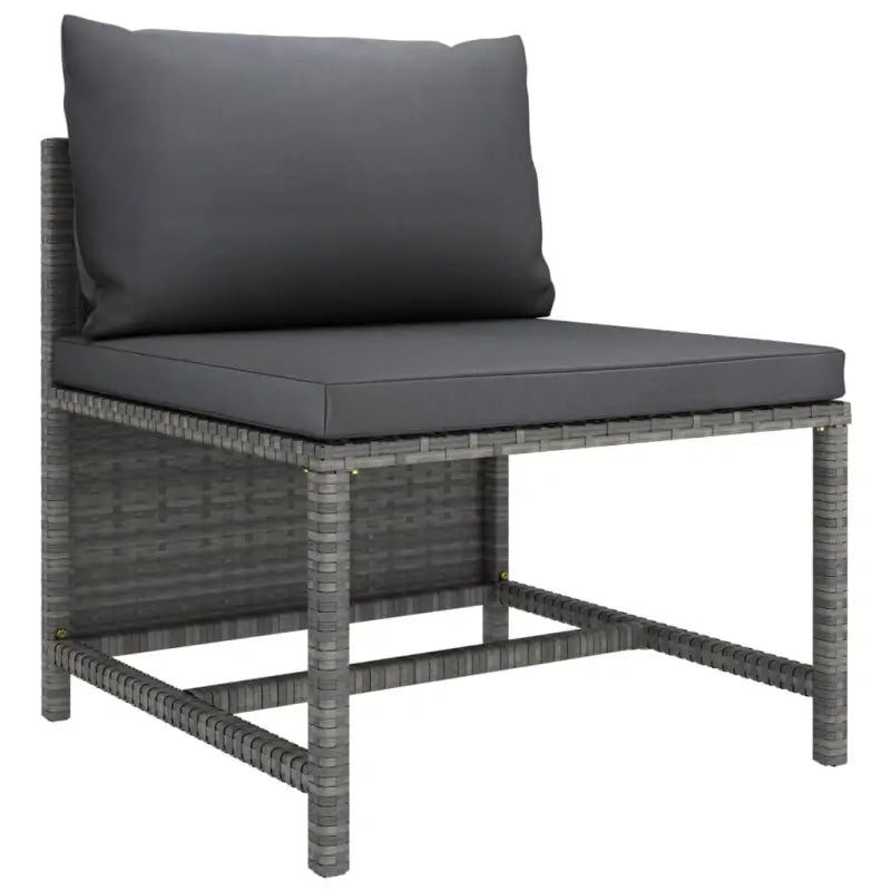 Modulaire tuinbank met waterbestendige PE-rattan tafel - Grijs / 1 / Middenbank - Modulaire tuinbanken