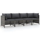 Modulaire tuinbank met waterbestendige PE-rattan tafel - Grijs / 1 / Vierzitsbank - Modulaire tuinbanken