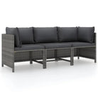 Modulaire tuinbank met waterbestendige PE-rattan tafel - Grijs / 1 / Driezitsbank - Modulaire tuinbanken