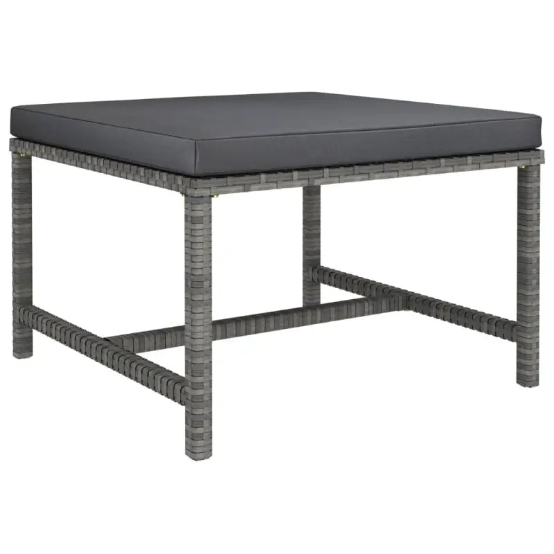 Modulaire tuinbank met waterbestendige PE-rattan tafel - Grijs / 1 / Voetensteun - Modulaire tuinbanken