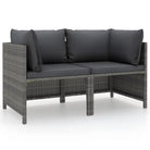 Modulaire tuinbank met waterbestendige PE-rattan tafel - Grijs / 1 / Tweezitsbank - Modulaire tuinbanken
