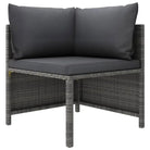 Modulaire tuinbank met waterbestendige PE-rattan tafel - Grijs / 1 / Hoekbank - Modulaire tuinbanken