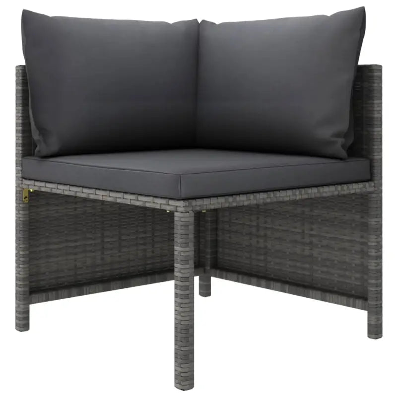 Modulaire tuinbank met waterbestendige PE-rattan tafel - Grijs / 1 / Hoekbank - Modulaire tuinbanken