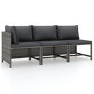 Modulaire tuinbank met waterbestendige PE-rattan tafel - Grijs / 1 / hoek + 2x midden - Modulaire tuinbanken