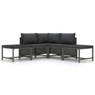 Modulaire tuinbank met waterbestendige PE-rattan tafel - Grijs / 1 / hoek + 2x midden + 2x voetensteun - Modulaire