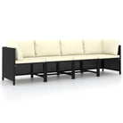 Modulaire tuinbank met waterbestendige PE-rattan tafel - Zwart / 1 / Vierzitsbank - Modulaire tuinbanken