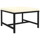 Modulaire tuinbank met waterbestendige PE-rattan tafel - Zwart / 1 / Voetensteun - Modulaire tuinbanken
