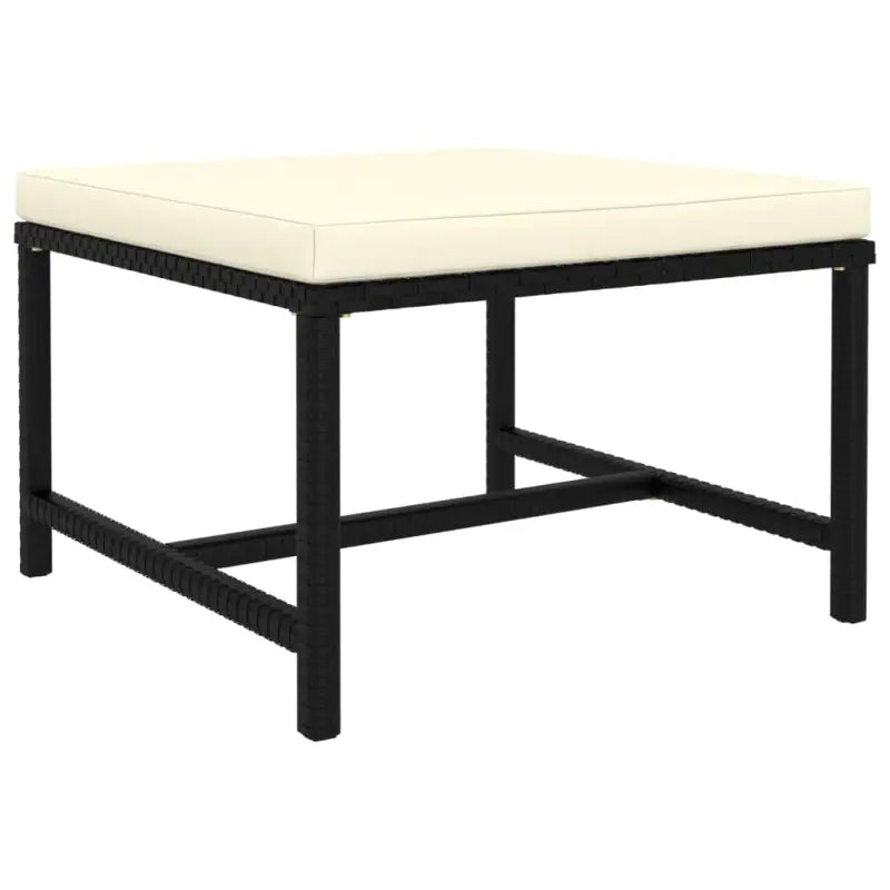 Modulaire tuinbank met waterbestendige PE-rattan tafel - Zwart / 1 / Voetensteun - Modulaire tuinbanken
