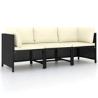 Modulaire tuinbank met waterbestendige PE-rattan tafel - Zwart / 1 / Driezitsbank - Modulaire tuinbanken