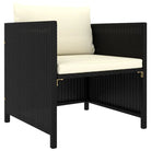 Modulaire tuinbank met waterbestendige PE-rattan tafel - Zwart / 1 / Fauteuil - Modulaire tuinbanken