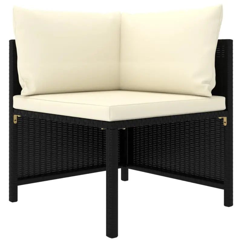 Modulaire tuinbank met waterbestendige PE-rattan tafel - Zwart / 1 / Hoekbank - Modulaire tuinbanken