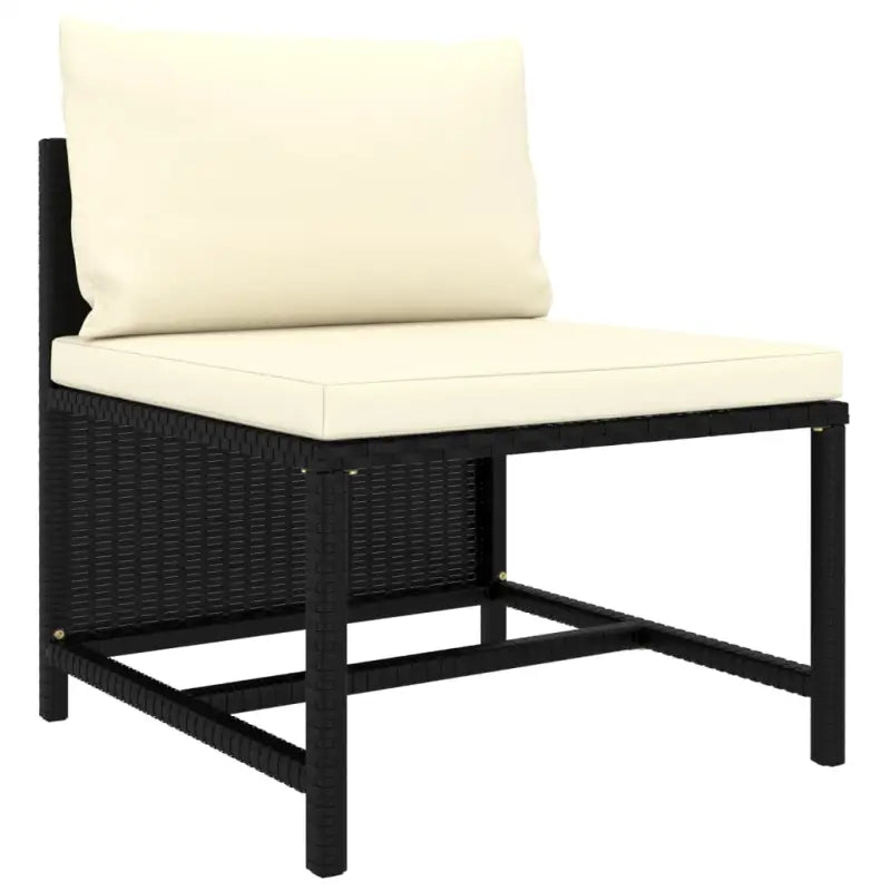 Modulaire tuinbank met waterbestendige PE-rattan tafel - Zwart / 1 / Middenbank - Modulaire tuinbanken