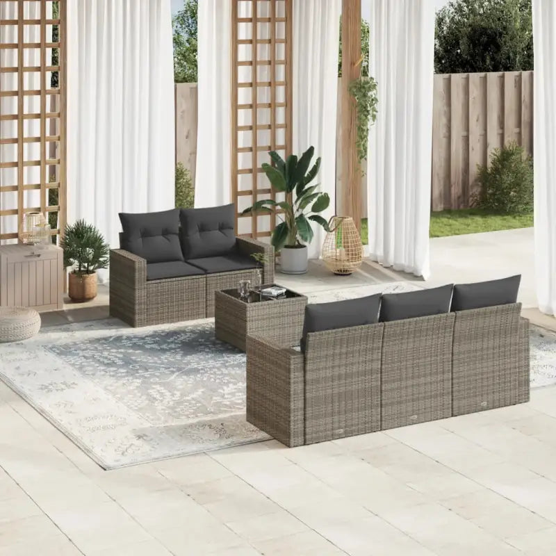 Modulaire tuinbank met waterdichte tas en beige materiaal van gepoedercoat staal - Grijs / 6 - Modulaire tuinbanken