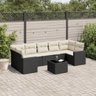 Modulaire tuinbank met waterdichte tas en beige materiaal van gepoedercoat staal - Zwart en crème / 8 - Modulaire