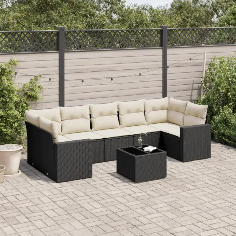 Modulaire tuinbank met waterdichte tas en beige materiaal van gepoedercoat staal - Zwart en crème / 8 - Modulaire