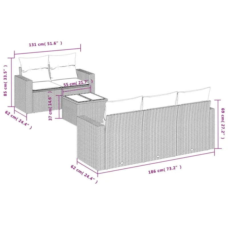 Modulaire tuinbank met waterdichte tas en beige materiaal van gepoedercoat staal - Modulaire tuinbanken