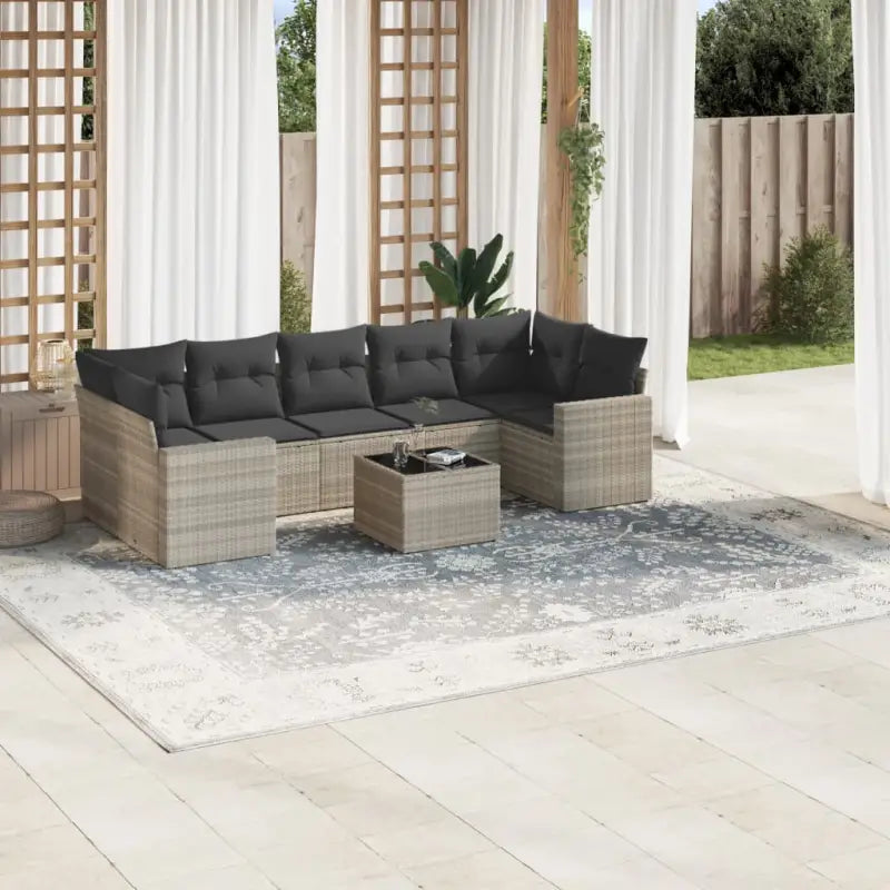 Modulaire tuinbank met waterdichte tas en beige materiaal van gepoedercoat staal - Lichtgrijs / 8 - Modulaire tuinbanken
