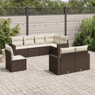 Modulaire tuinbank met waterdichte tas en beige materiaal - Bruin en crème / 1 / Zonder tafel - Modulaire tuinbanken
